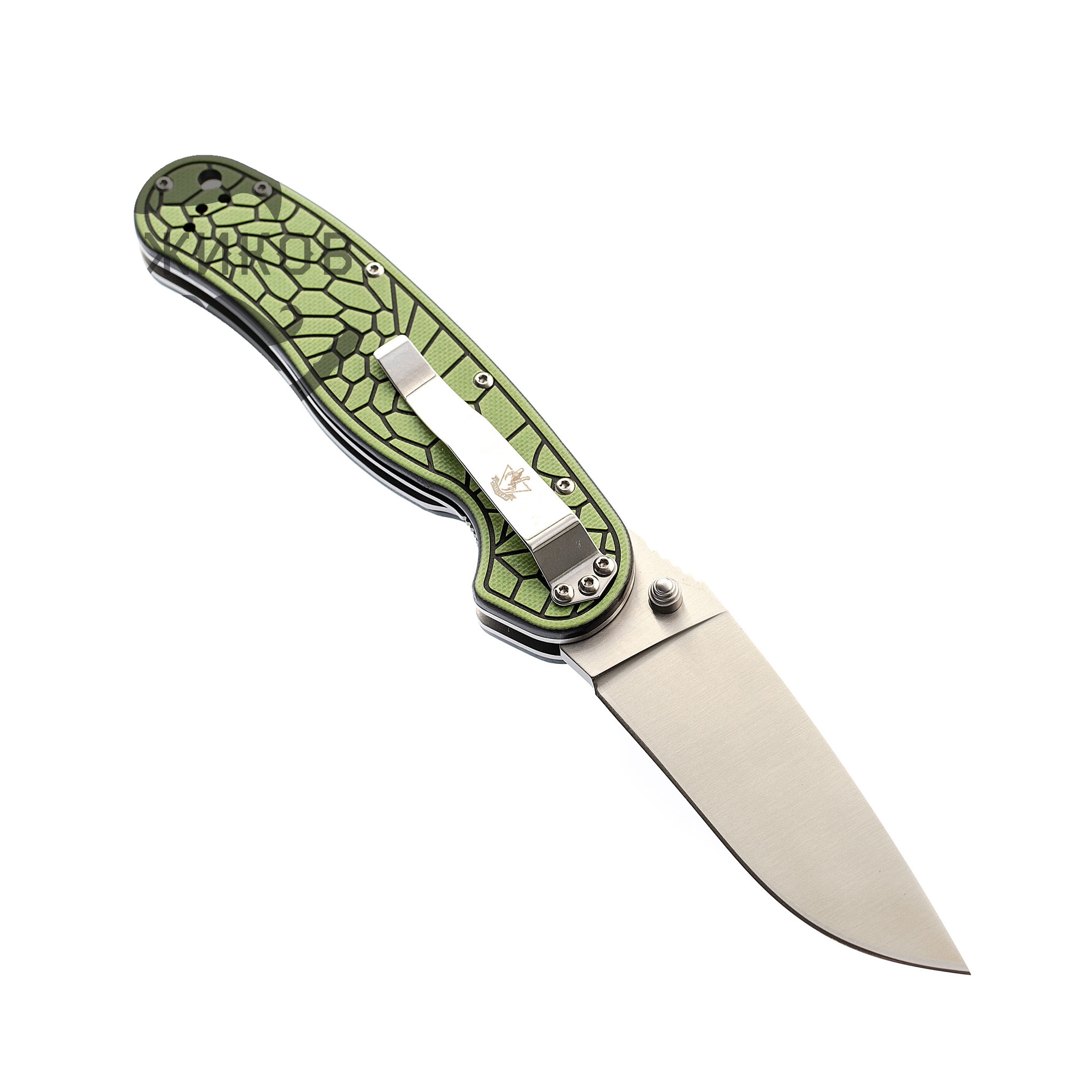 Складной нож Крыса 2, сталь AUS-8, зеленая G10 от Ножиков