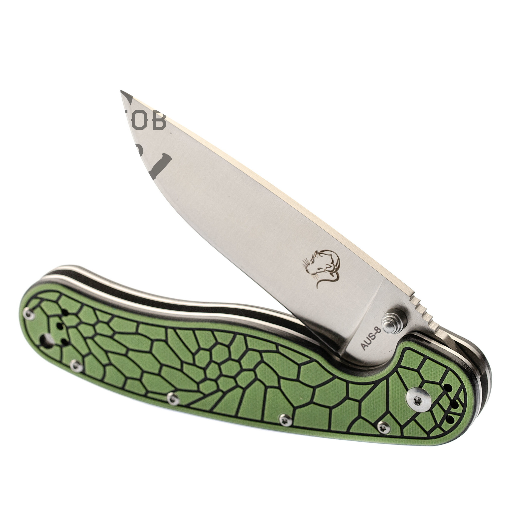 Складной нож Крыса 2, сталь AUS-8, зеленая G10 - фото 6