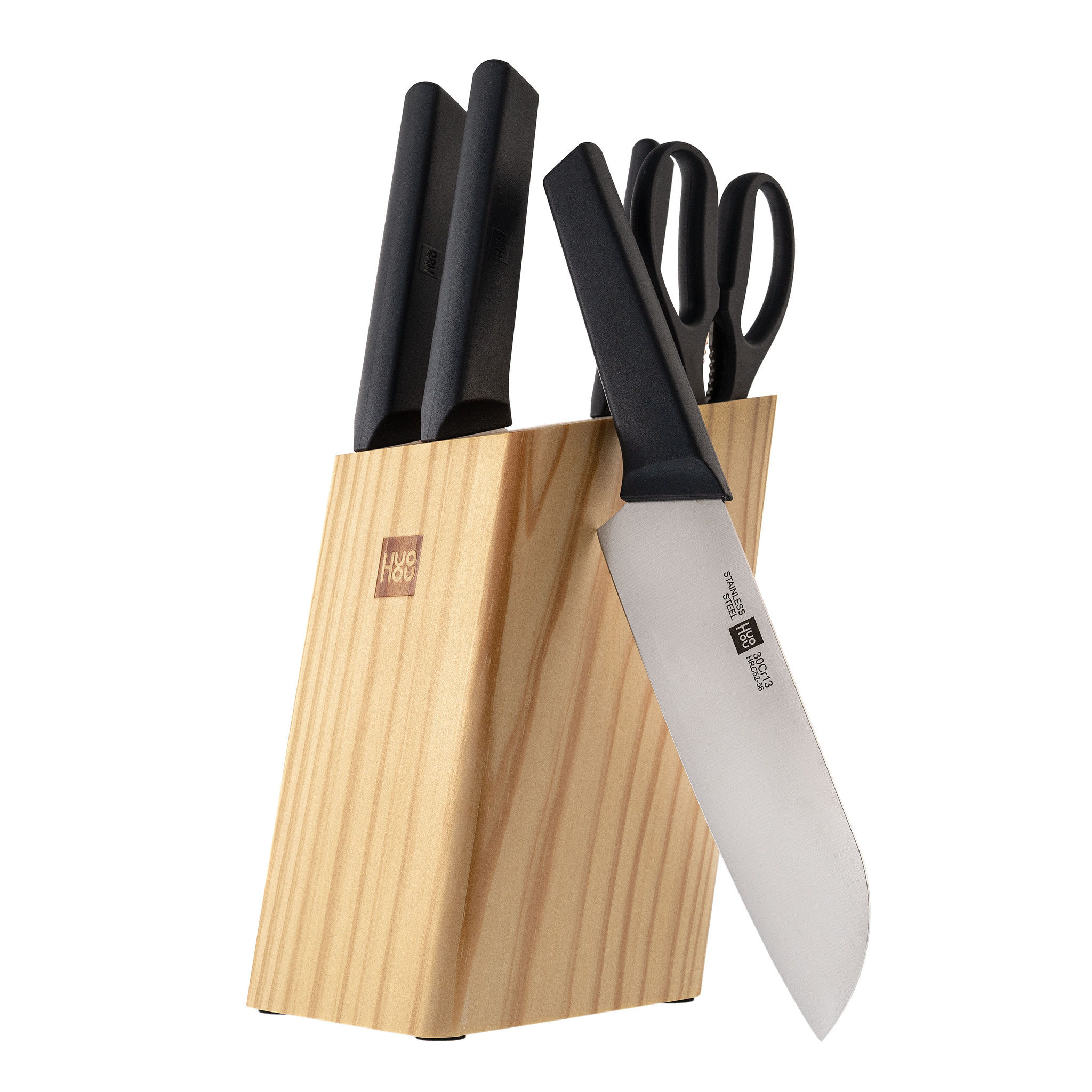 Набор кухонных ножей на подставке Xiaomi HuoHou 6-Piece Kitchen Knife Set Lite - фото 2
