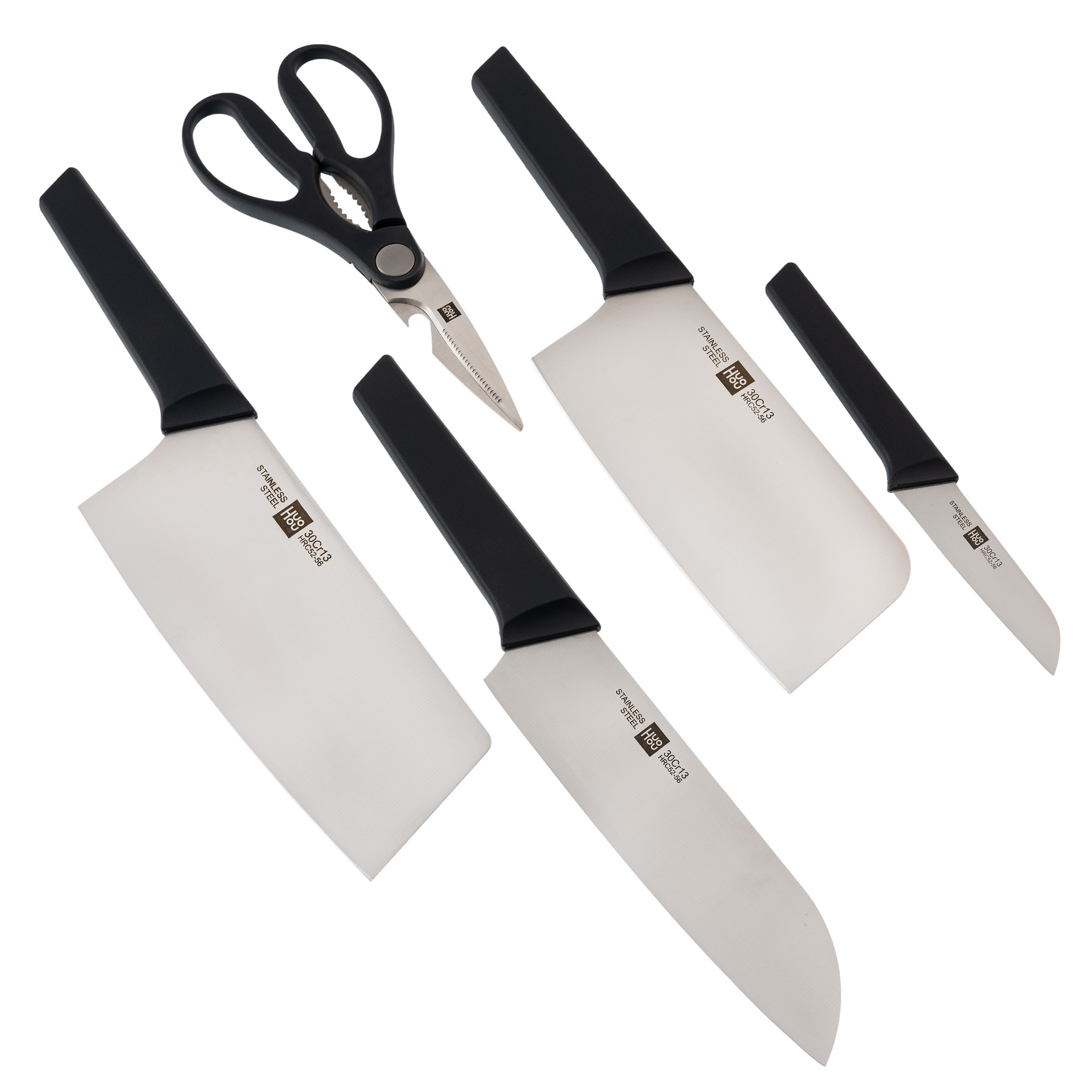 Набор кухонных ножей на подставке Xiaomi HuoHou 6-Piece Kitchen Knife Set Lite - фото 1