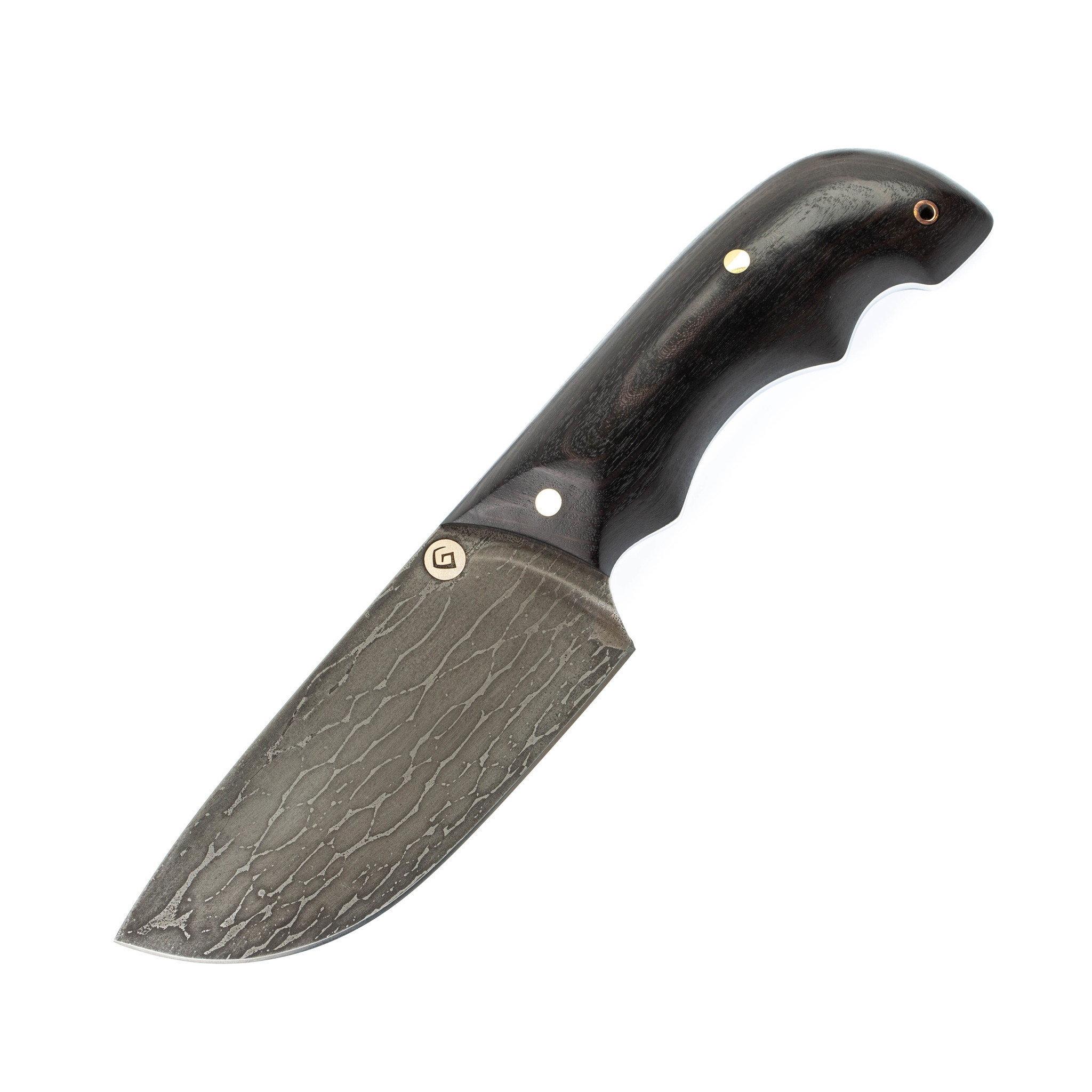 фото Нож цельнометаллический шкуросъемный, рукоять граб, булатная сталь булатная сталь сергея баранова