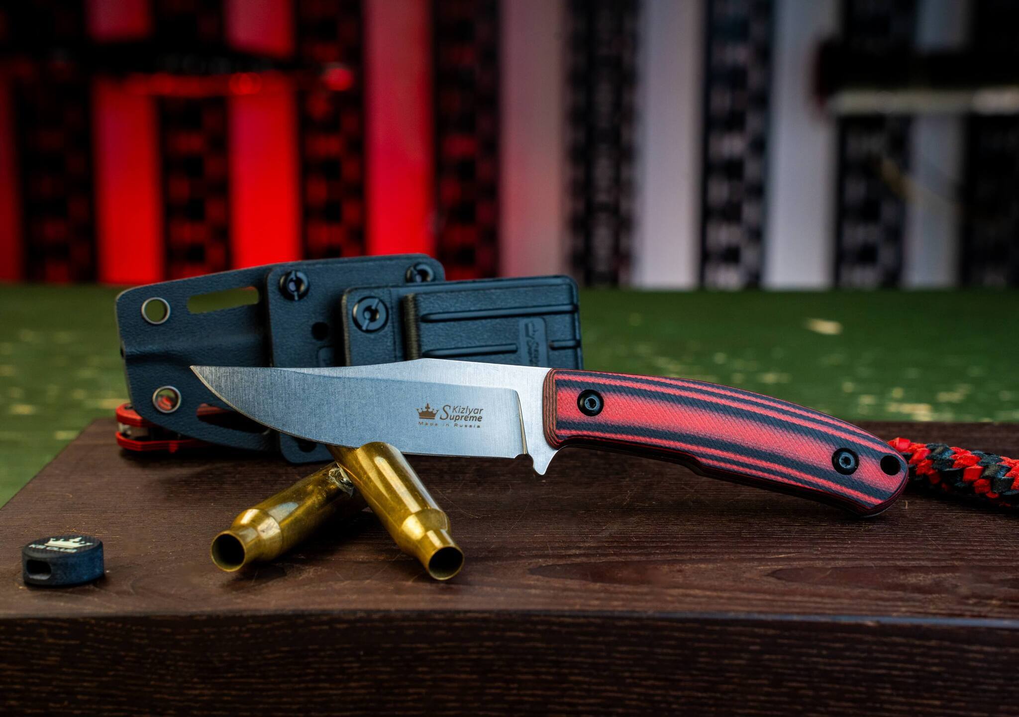 

Туристический нож Kizlyar Supreme Asket, сталь N690, рукоять G10, черно-красный