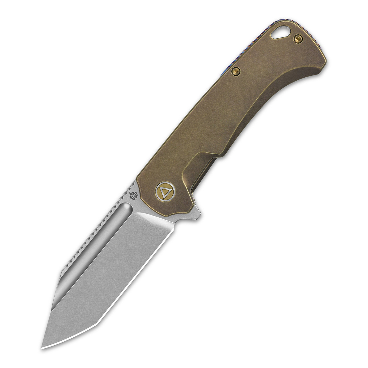Складной нож QSP Rhino, сталь M390, рукоять титан, бронзовый - фото 1