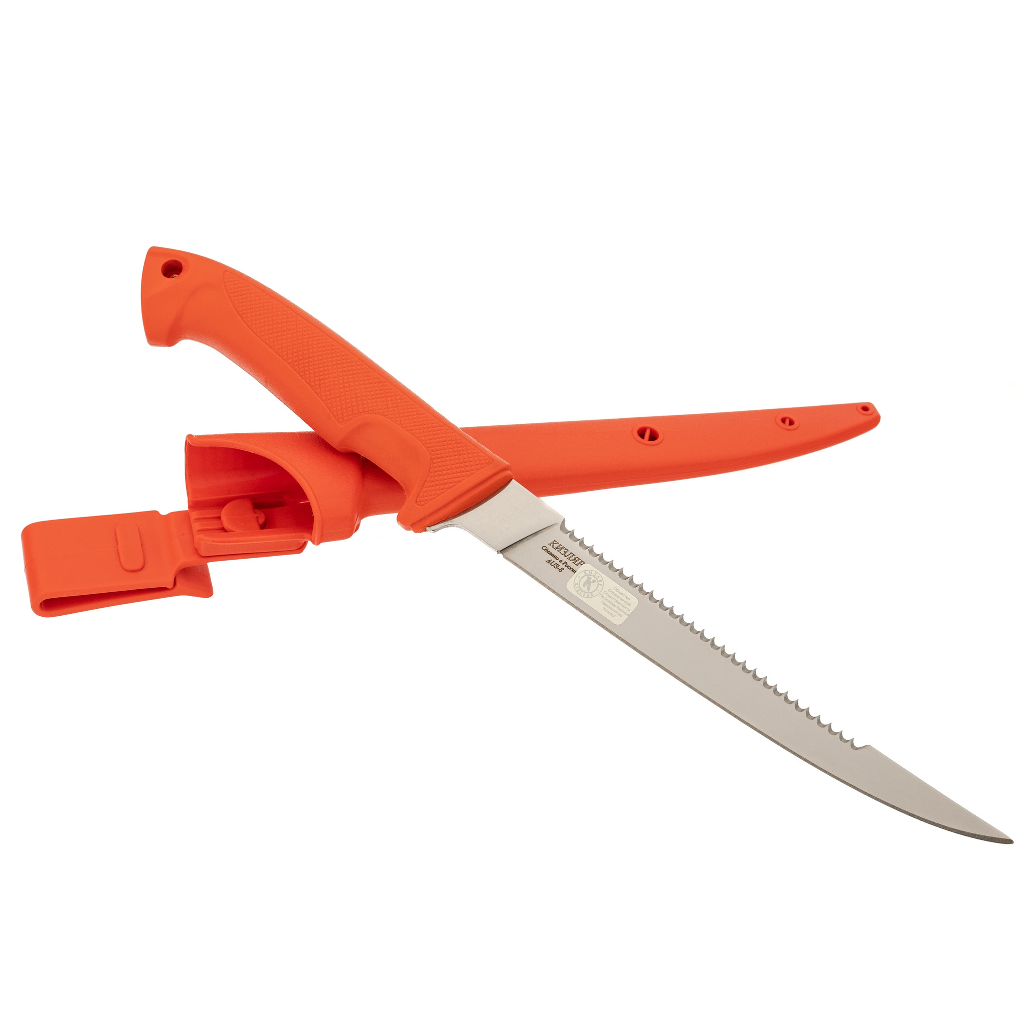 Нож филейный К-5, сталь AUS-8, Кизляр, Оранжевый - фото 5