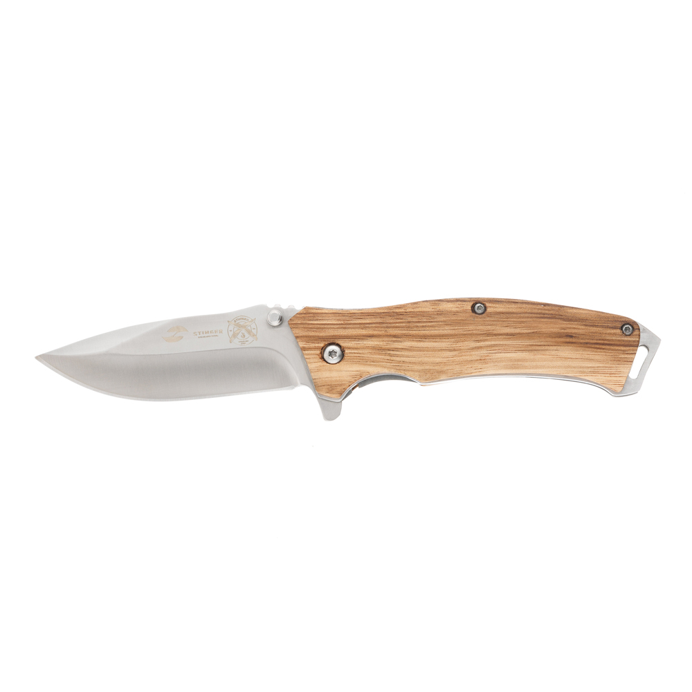 Складной нож Stinger FK-1117ZB, нержавеющая сталь, рукоять дерево набор инструментов stinger w0504 19 предметов пластиковый кейс
