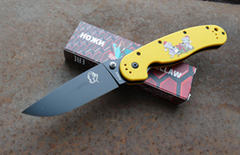Фото Складной нож Steelclaw Крыса, сталь AUS8, рукоять G-10 желтая с рисунком