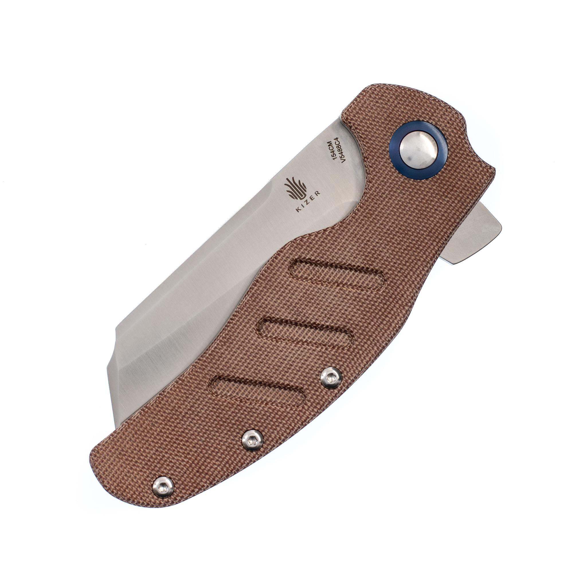 фото Складной нож kizer c01c xl, сталь 154cm, рукоять brown micarta