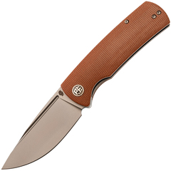 Фото Складной нож Petrified BELUGA PFP01KMP, сталь K110, рукоять Brown Micarta
