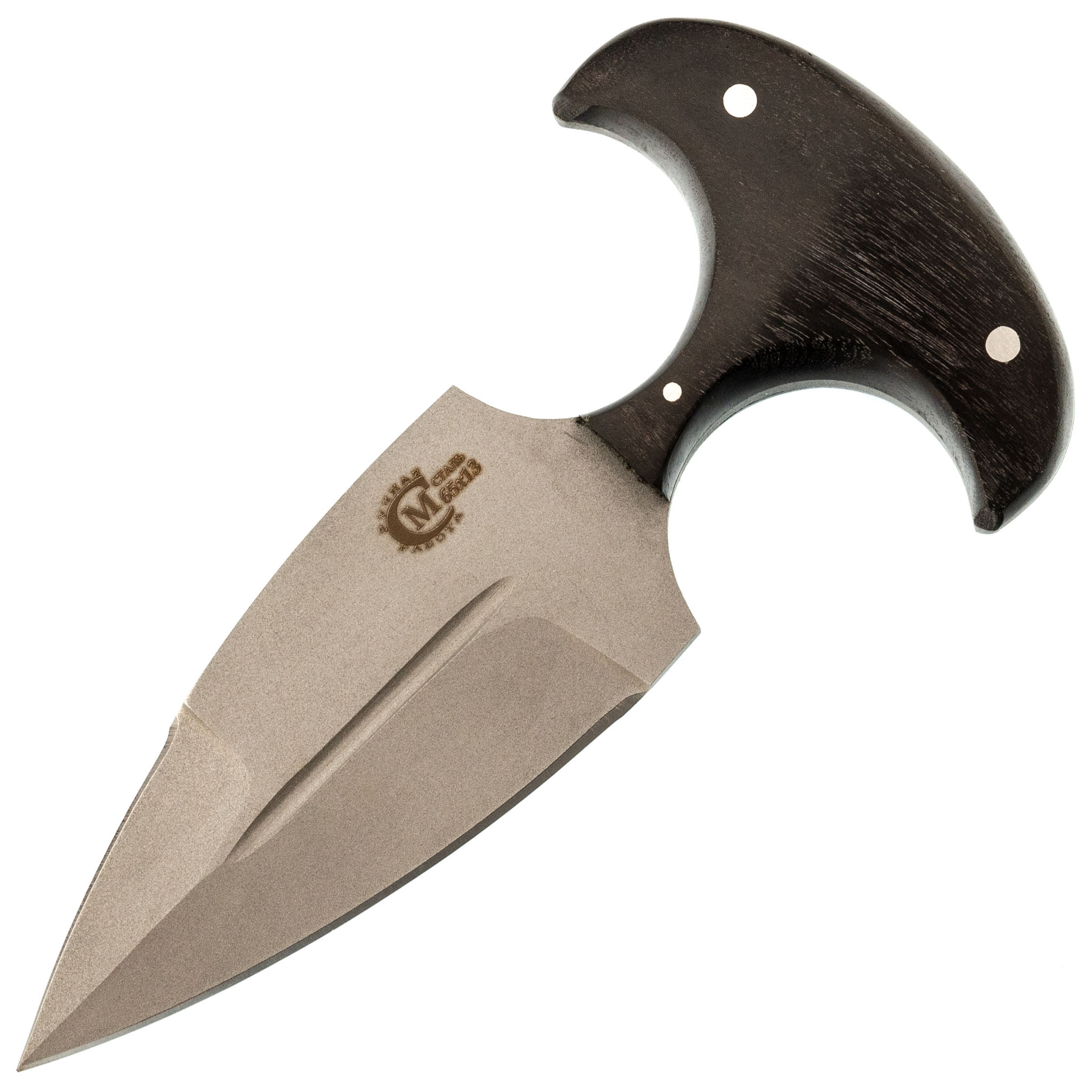 Нож тычковый Пиранья, сталь 65Х13, рукоять венге сувенир деревянный нож тычковый
