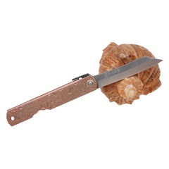 Фото Складной нож Nagao Higonokami Water splash, 80мм, сталь Aogami, рукоять металл, розовый