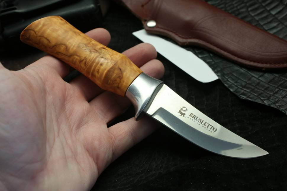 Нож с фиксированным клинком Brusletto Falken, сталь 440C, рукоять карельская береза от Ножиков