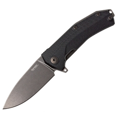 Фото Нож складной LionSteel KUR BBK G10 Black Flipper, сталь Stonewashed & PVD-Coated Uddeholm Sleipner®, стеклотекстолит, чёрный