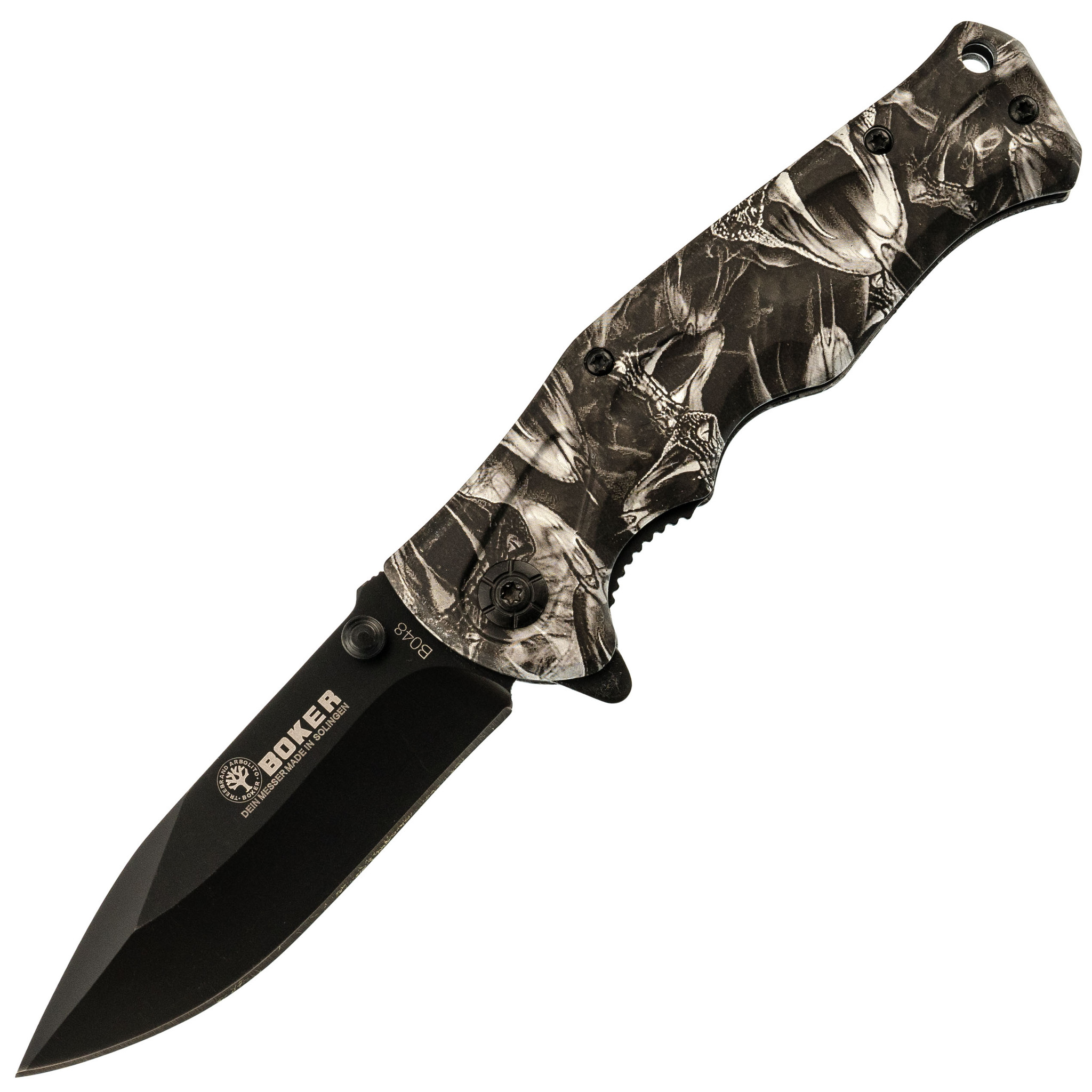 Складной полуавтоматический нож B048 Venom ,белый , сталь 440