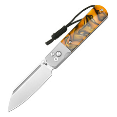 Фото Складной нож Artisan Cutlery Holm, сталь AR-RPM9, рукоять сталь/акрил, оранжевый