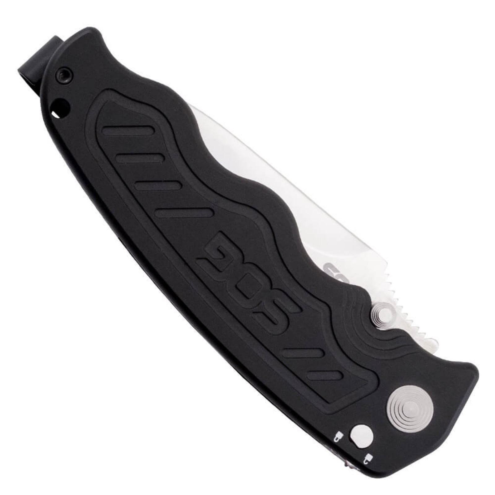 Складной нож Zoom - SOG ZM1011, сталь лезвия AUS-8 Satin Polished, рукоять алюминий, чёрный - фото 8