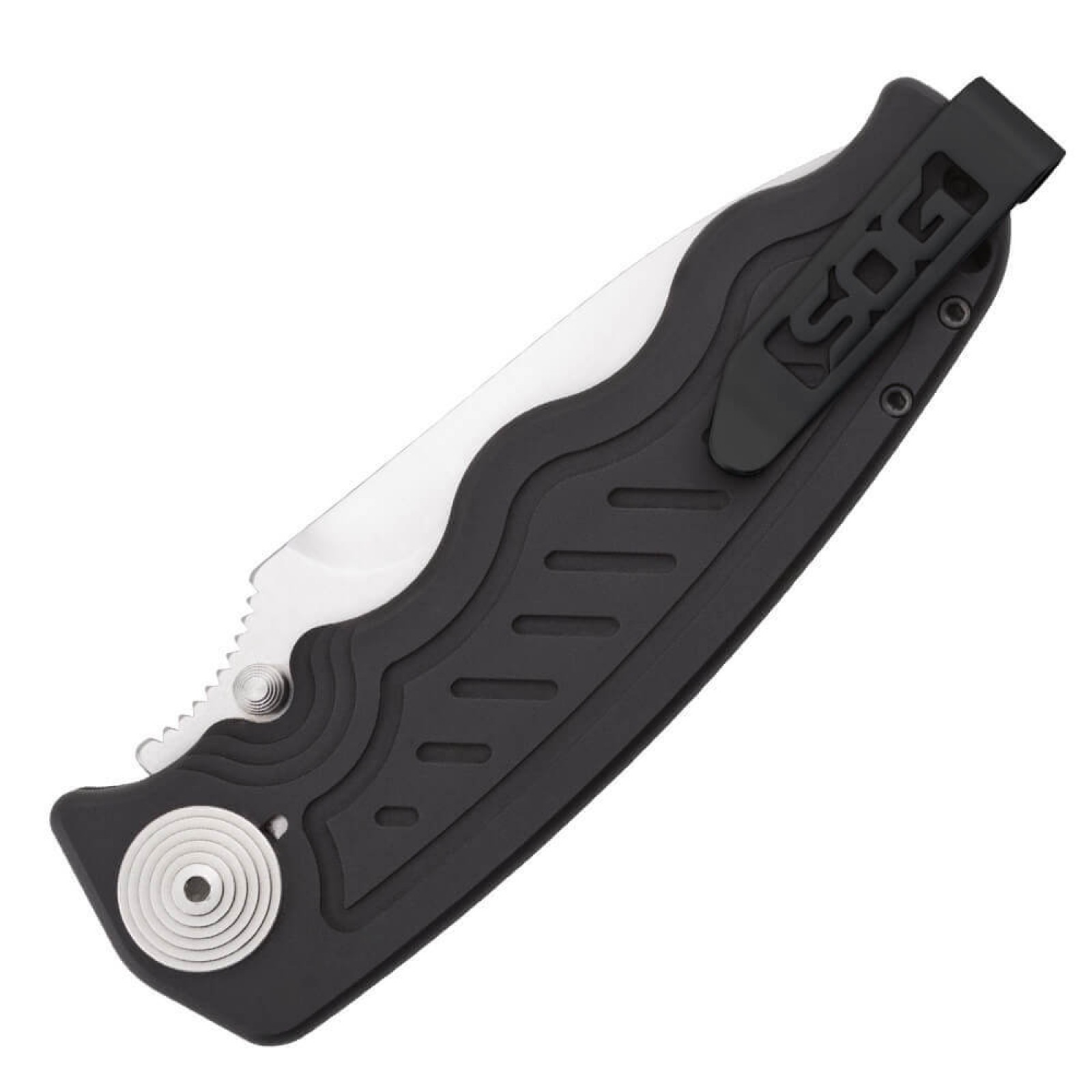 Складной нож Zoom - SOG ZM1011, сталь лезвия AUS-8 Satin Polished, рукоять алюминий, чёрный - фото 9