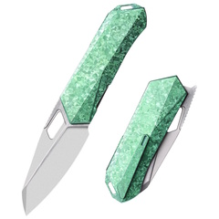 Фото Складной нож Remette Woodpecker, сталь M390, рукоять титан, зеленый