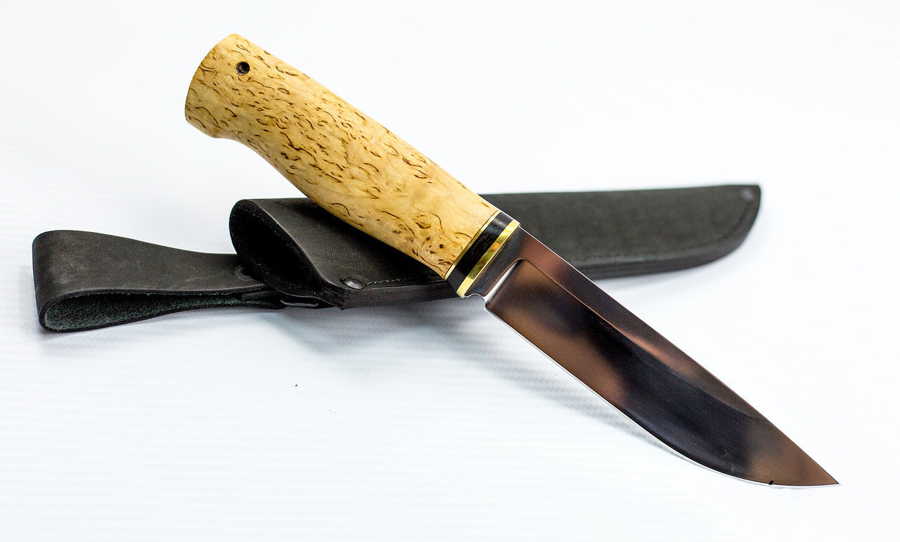 Нож Урал Х12МФ, карельская берёза - фото 2