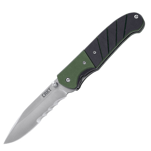 Полуавтоматический складной нож Ignitor Veff Serrations™, CRKT 6855, сталь 8Cr14MoV Satin Combo Edge, рукоять стеклотекстолит G10