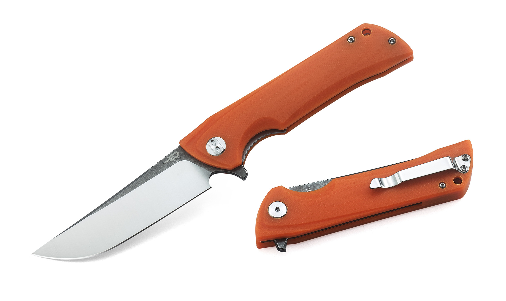 Складной нож Bestech Baracuda, сталь D2, рукоять G10, оранжевый - фото 2