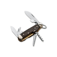 Фото Мультитул Boker Camp Knife Smoked Oak, сталь 4034, рукоять никель/дерево