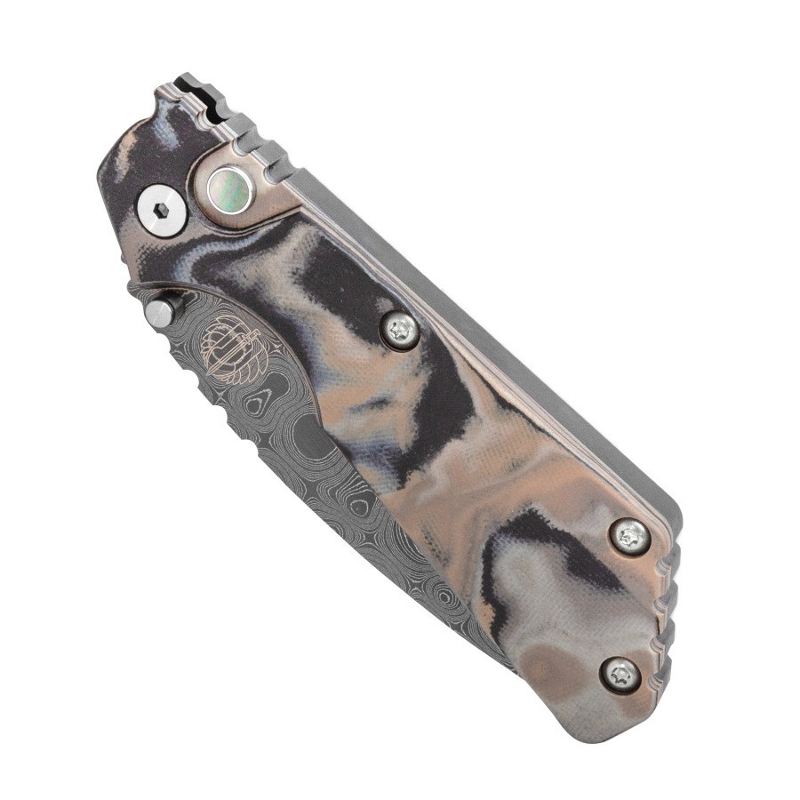 Автоматический складной нож Pro-Tech Pro-Strider SnG Auto Camo G-10 Limited, дамасская сталь, рукоять алюминий/G10 - фото 2