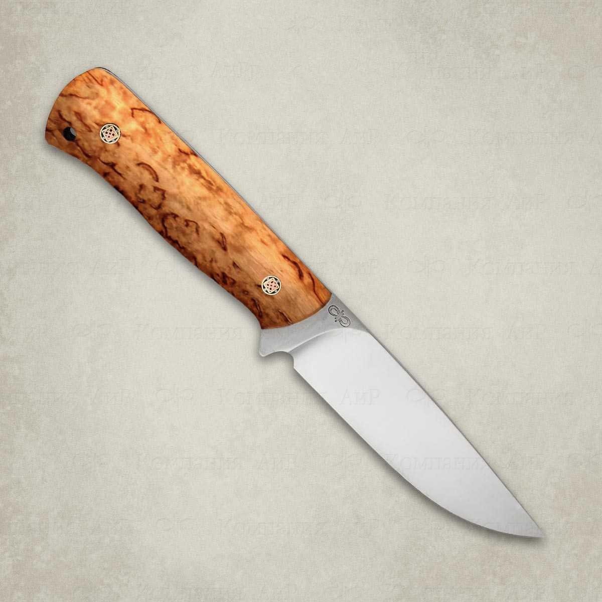 фото Нож цельнометаллический стриж, аир, карельская береза, 95х18