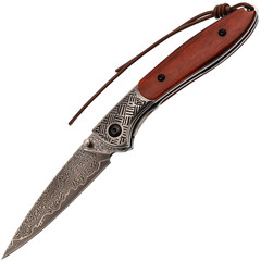 Фото Складной нож Trivisa Piscis Austrinus-02B, сталь Damascus, рукоять сталь/кость