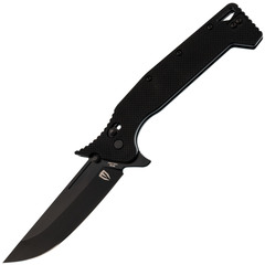 Фото Складной нож Obertech ns-02 Normal straight black blade, сталь VG-10, рукоять G10, черный