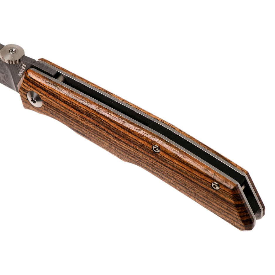 Складной нож Fox Terzuola, сталь дамасская, рукоять Bocote wood, коричневый от Ножиков
