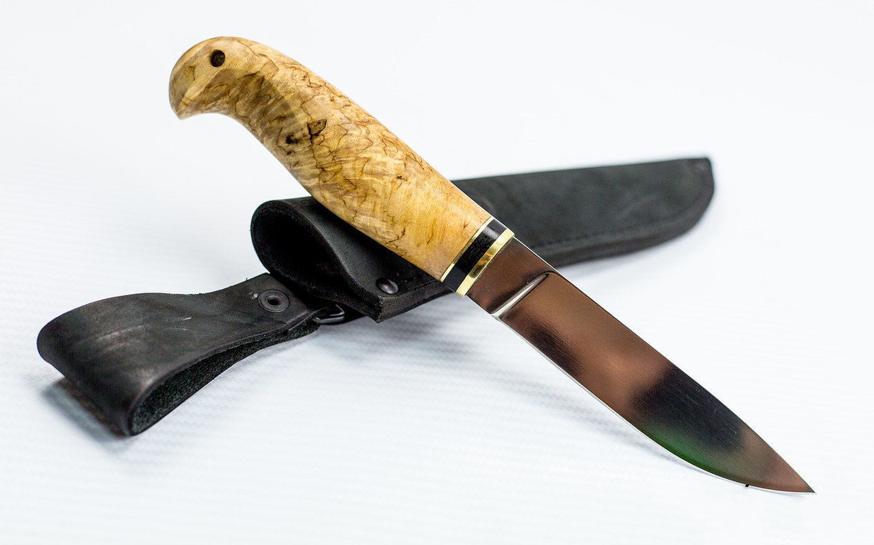 Нож Финский-2, сталь Х12МФ, карельская берёза от Ножиков