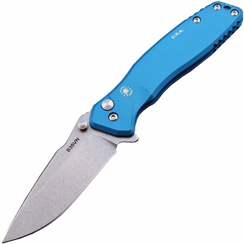 Складной нож Spartan Blades Pallas, клинок Stonewash, сталь CPM-S35VN, рукоять голубой алюминий