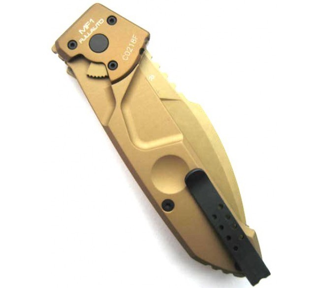 Автоматический складной нож MF1 Full Auto Gold Limited, сталь Bhler N690, рукоять алюминий - фото 3