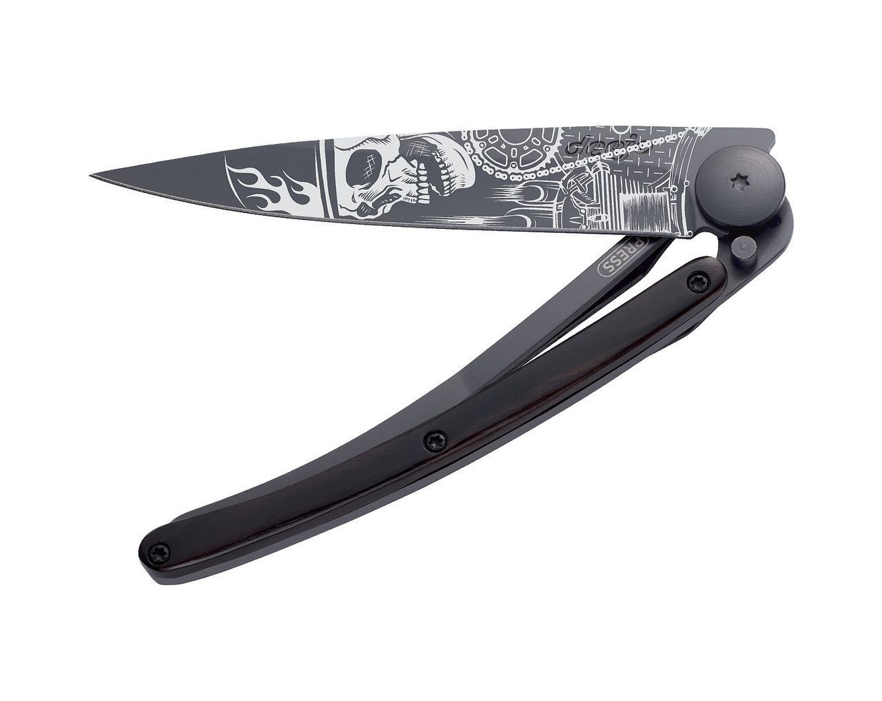 Складной нож Deejo Ride or Die Black 37g, Ebony wood