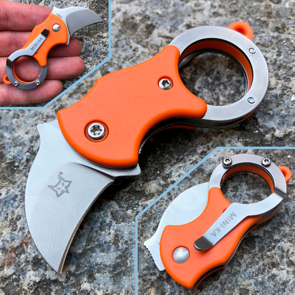 Складной нож Fox MINI-КА, сталь 1.4116, рукоять термопластик FRN, оранжевый - фото 7
