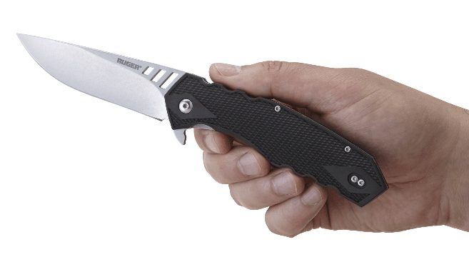 Складной нож CRKT R1701 Ruger® Knives Follow-Through™ Matthew Lerch’s Design, сталь 8Cr13MOV Stonewashed, рукоять термопластик GRN - фото 4