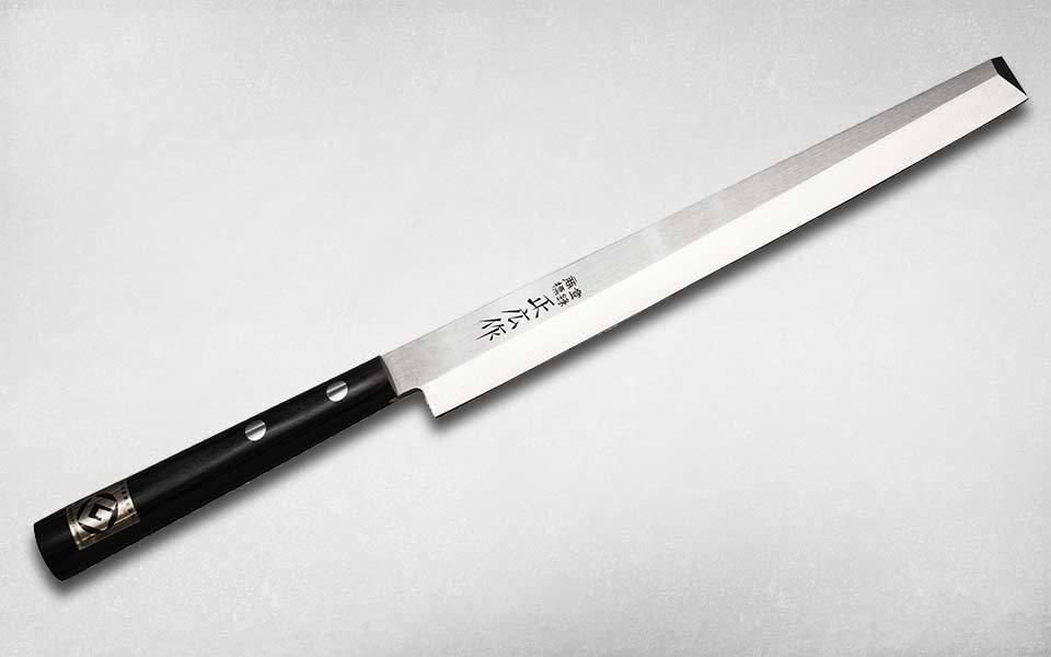 фото Нож кухонный такохики 200 мм, masahiro, 10622, сталь molybdenum vanadium, стабилизированная древесина, чёрный