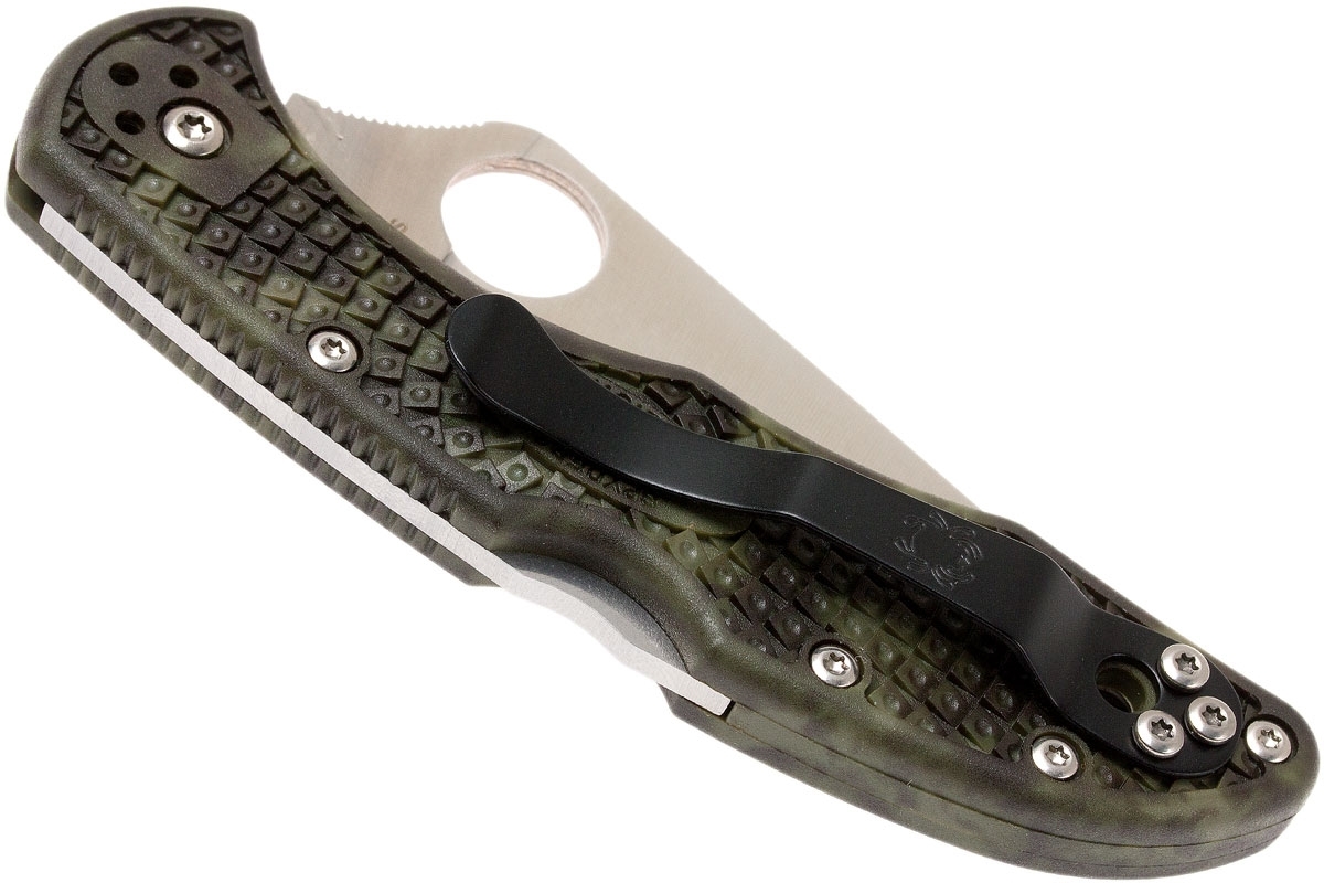 Нож складной Delica 4 Lightweight Spyderco 11ZFPGR, сталь VG-10 Satin Plain, рукоять термопластик FRN, (Zoom Green) зелёный - фото 6