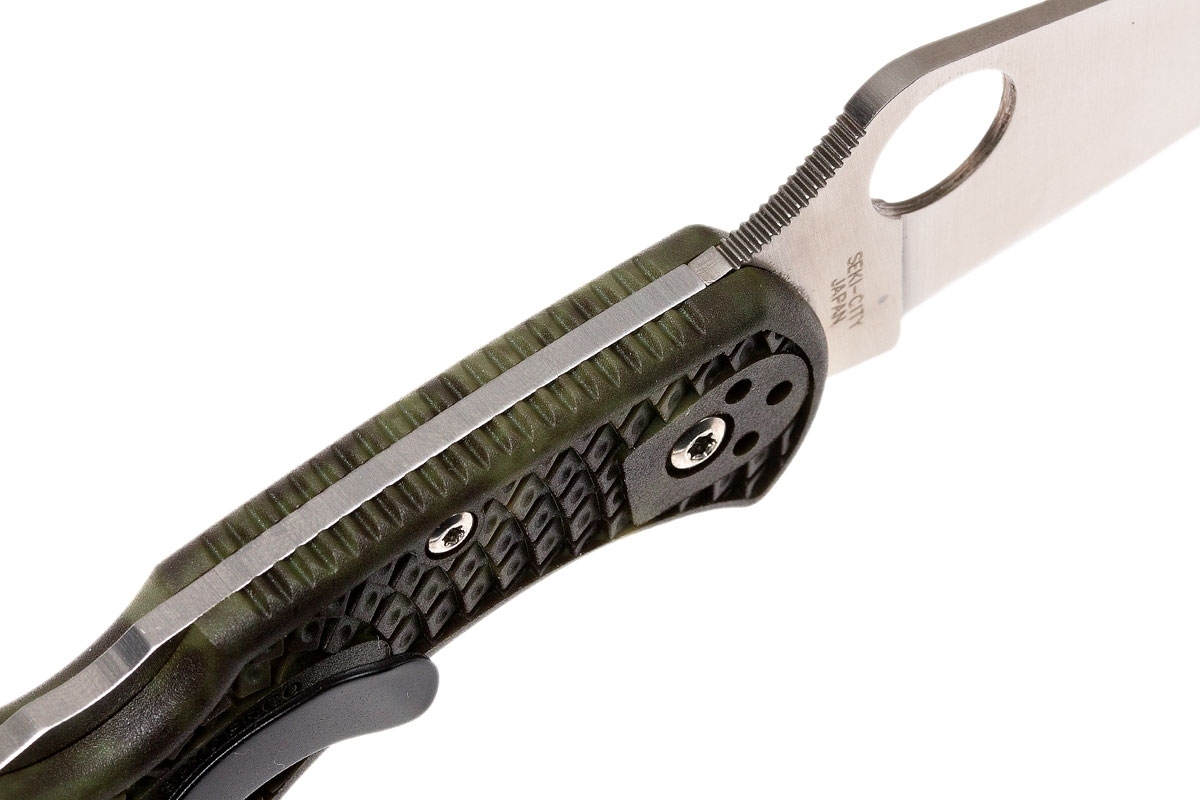 Нож складной Delica 4 Lightweight Spyderco 11ZFPGR, сталь VG-10 Satin Plain, рукоять термопластик FRN, (Zoom Green) зелёный - фото 10