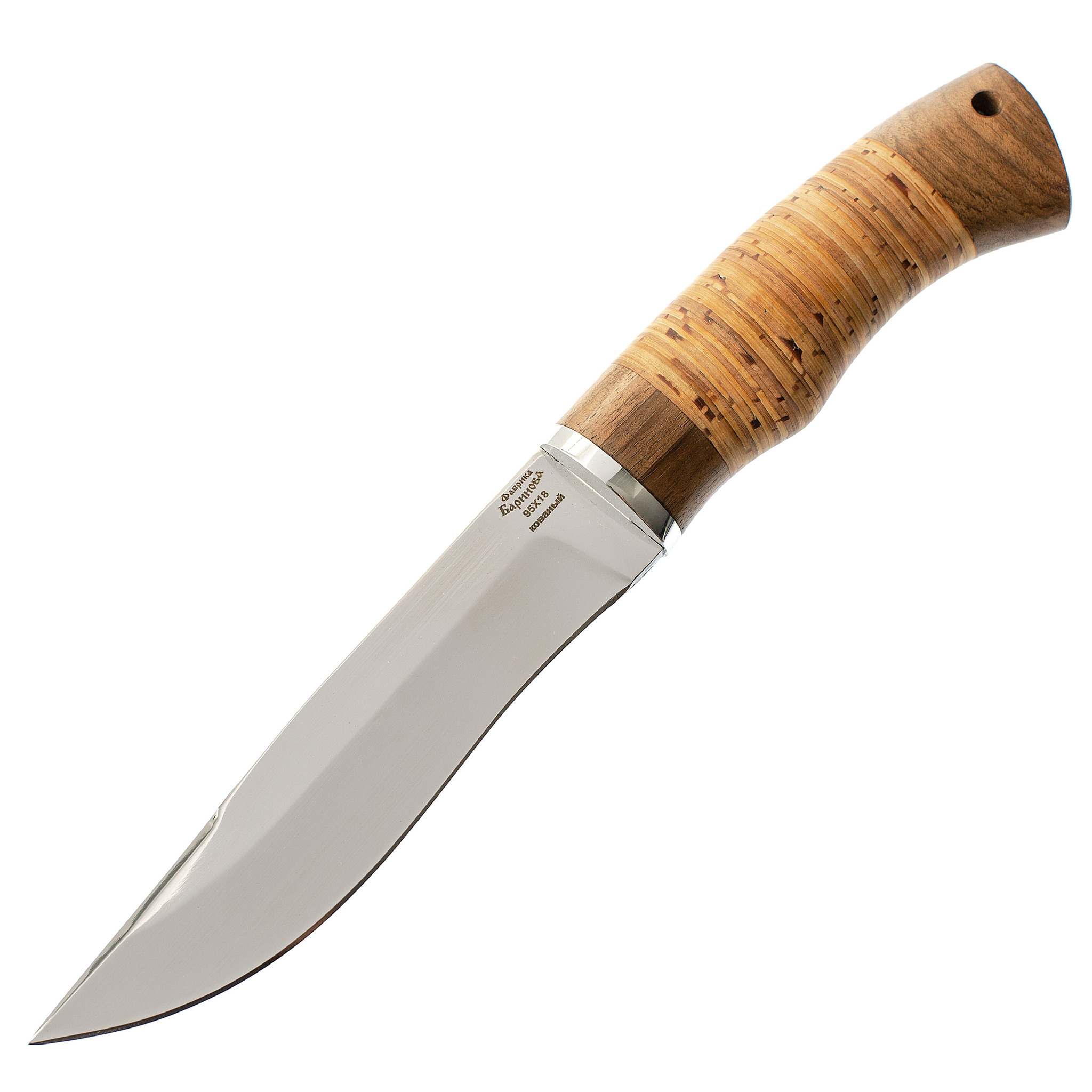 Нож Мархур, сталь 95х18, рукоять береста нож аркан р сталь 95х18 кожа