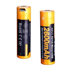 Фото Аккумулятор 18650 Fenix 2600U mAh с разъемом для USB