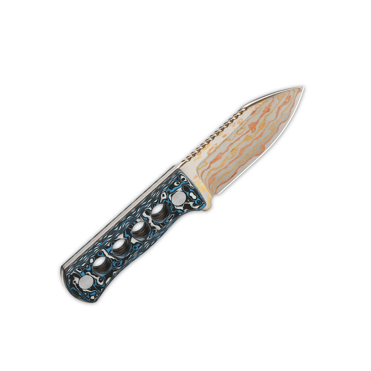 Нож QSP Canary 6.3 см, сталь дамаск, рукоять карбон - фото 2