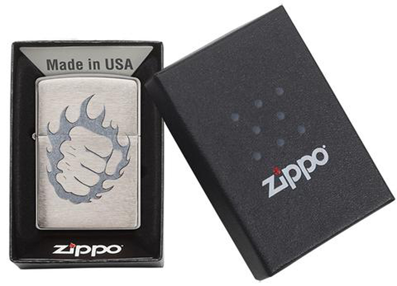 Зажигалка ZIPPO Classic Кулак с покрытием Brushed Chrome - фото 3