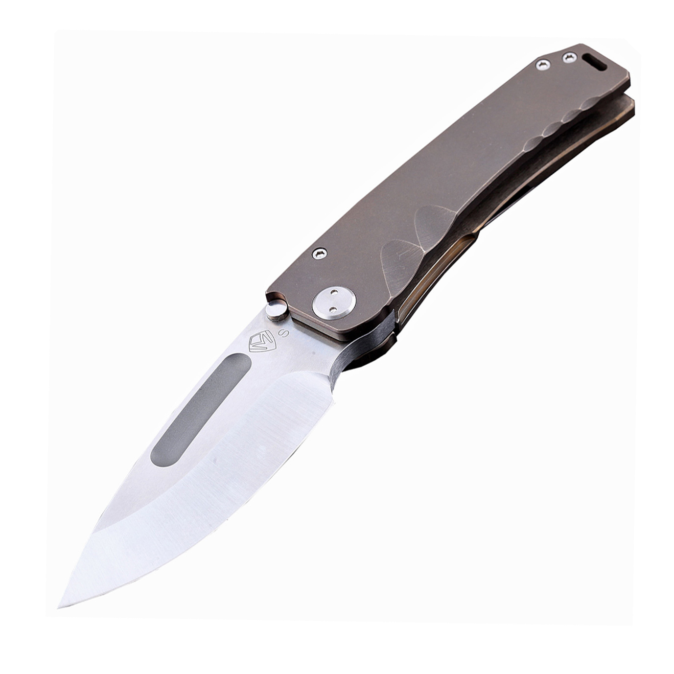 Нож складной Medford Marauder Drop Point, Satin Finish Crucible CPM® S35VN™ Steel, Bronze Anodized Titanium Handle