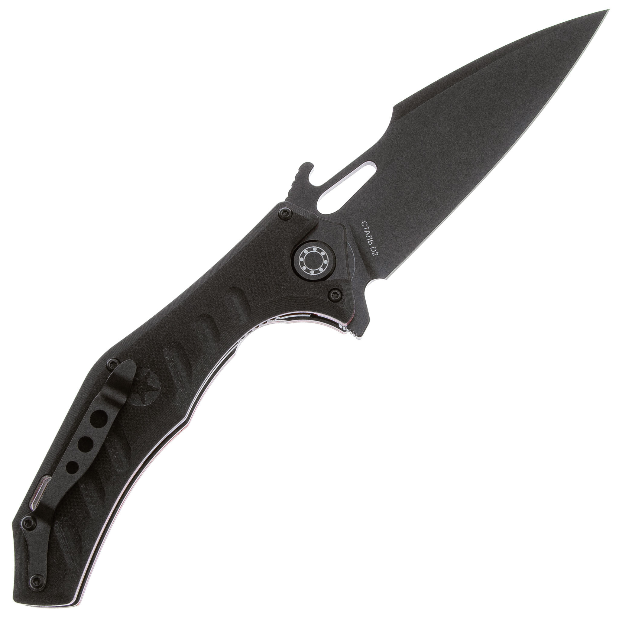 Складной нож Мангуст 2С Black, сталь D2, рукоять G10 - фото 2