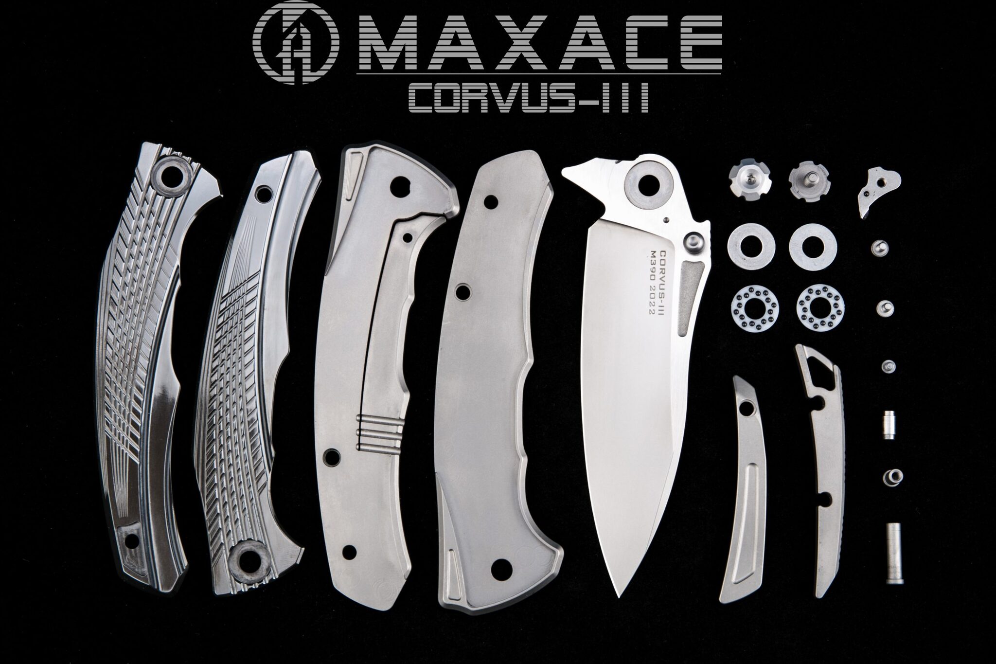 фото Складной нож maxace corvus, сталь m390, mokume tc4+inlay maxace knife