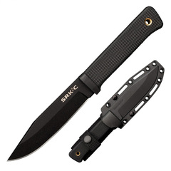 Фото Нож с фиксированным клинком Cold Steel SRK Compact, сталь SK-5, рукоять кратон, черный