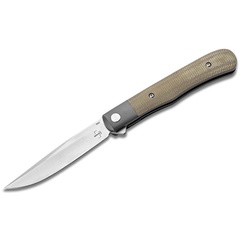 Фото Складной нож Boker Modern Trapper Uno, сталь Nitro-V, рукоять микарта, зеленый