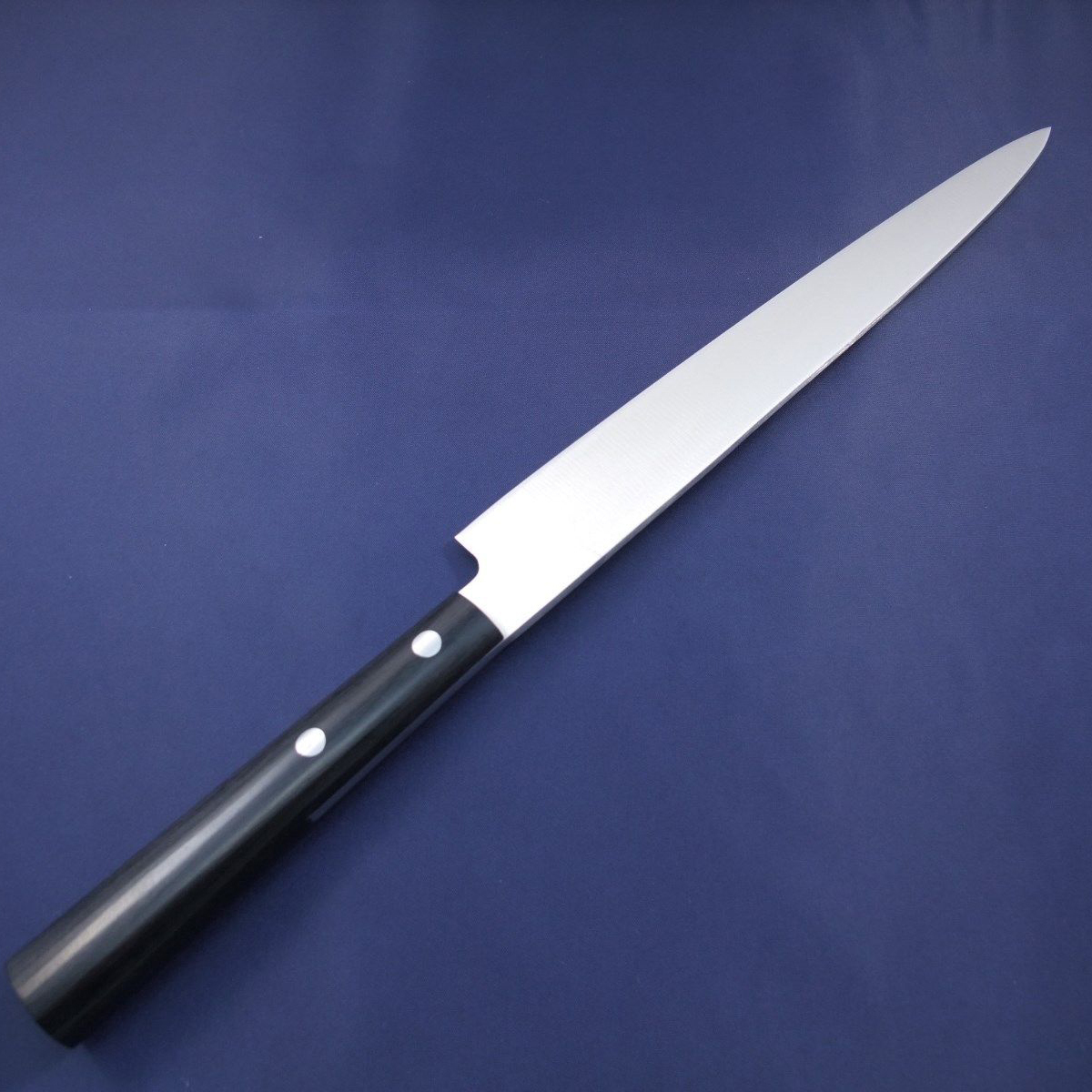 фото Нож кухонный для суши shimomura янагиба, сталь dsr1k6, рукоять дерево пакка