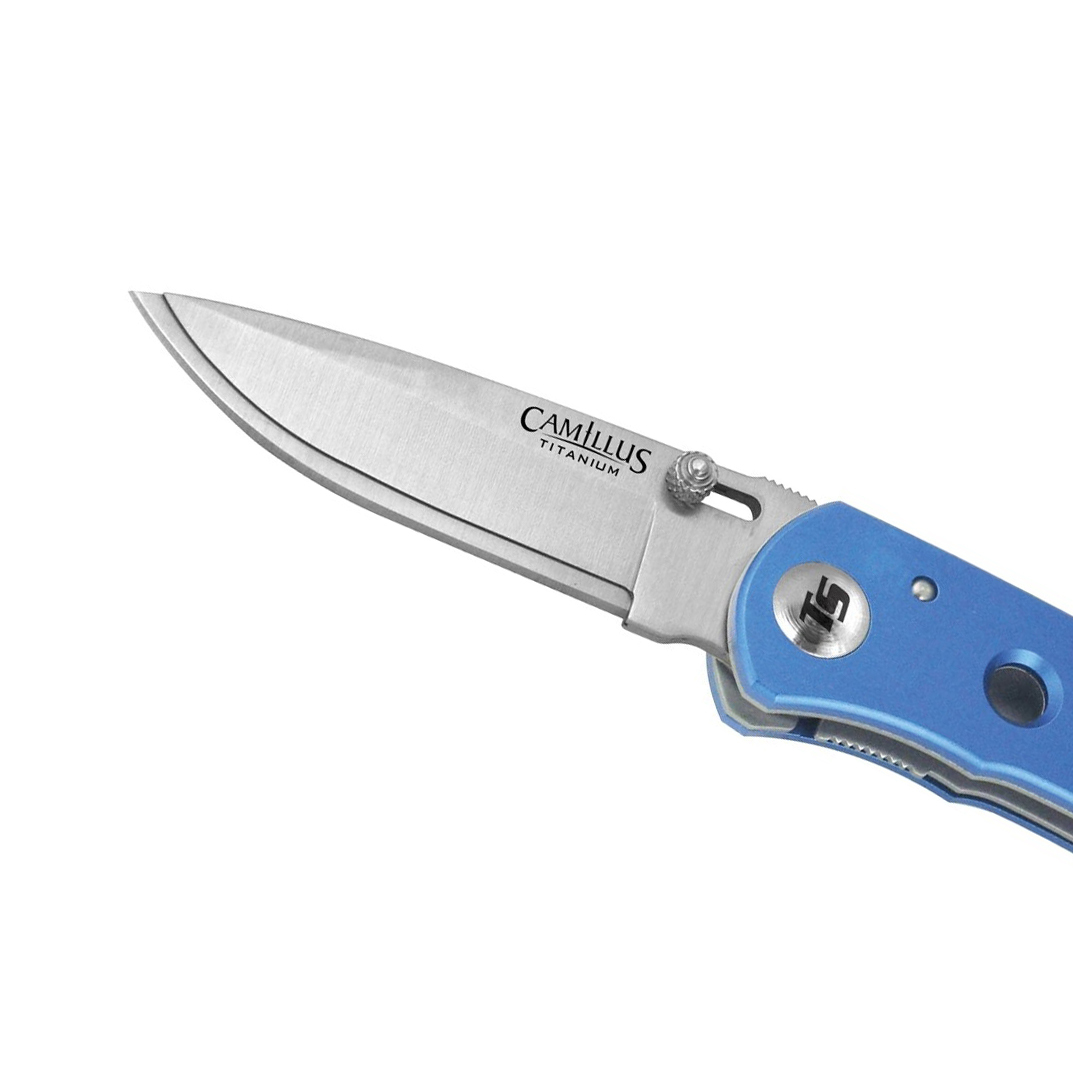 Нож складной со сменным лезвием клинка Camillus TigerSharp®, сталь 420J2, рукоять 6061 T-6 Aluminium, синий от Ножиков
